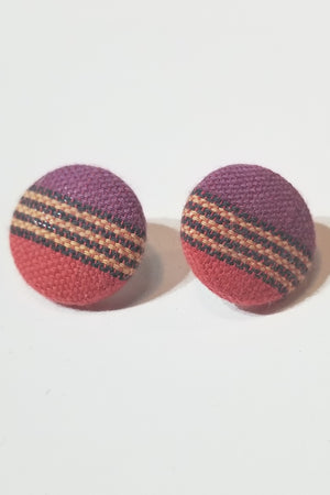 Red Button Earrings