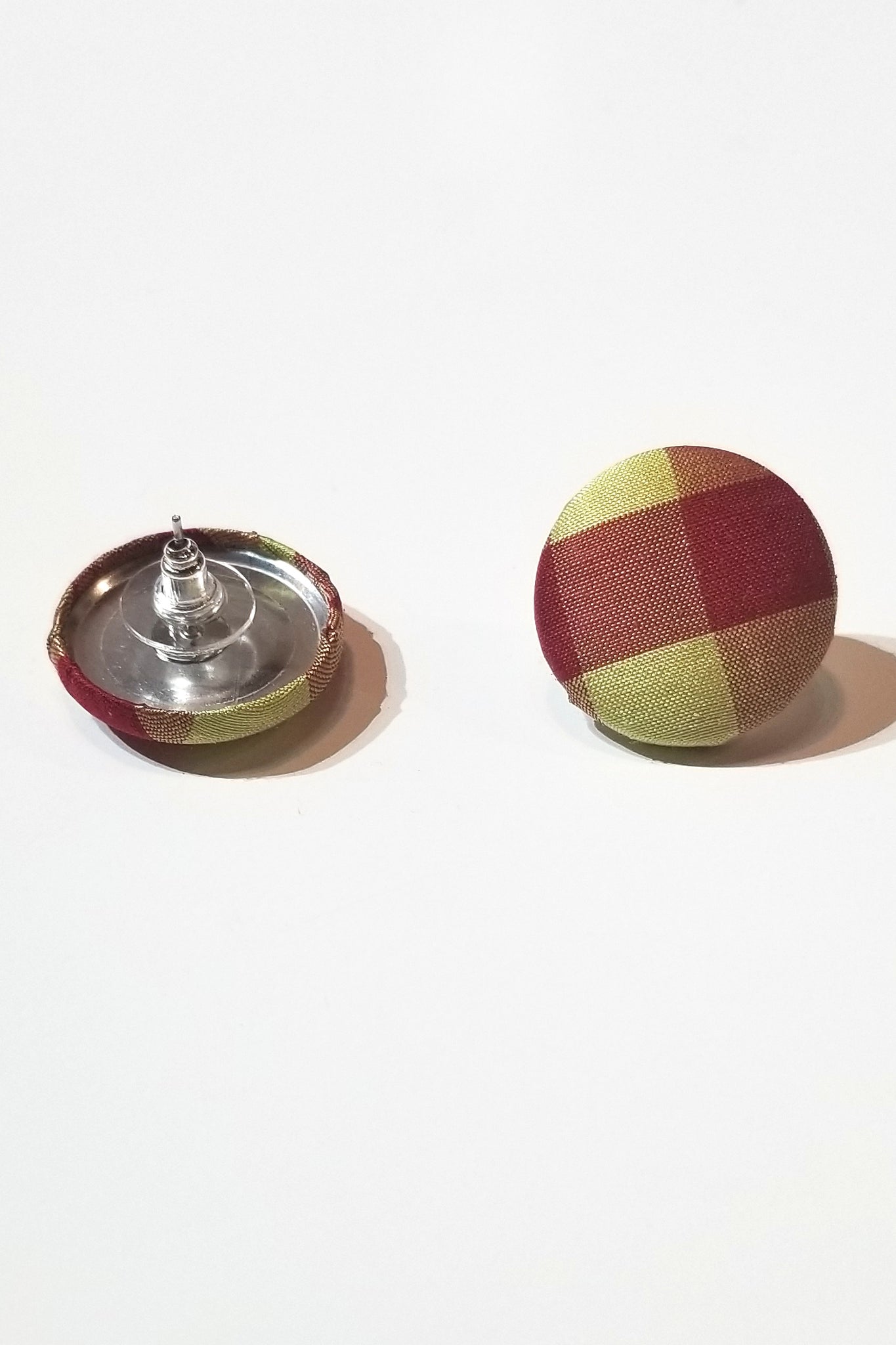 Yellow & Red Plaid Earrings