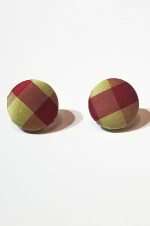 Yellow & Red Plaid Earrings